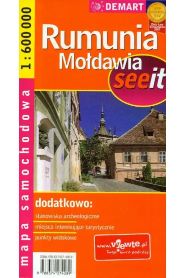 Rumunia Mo�dawia mapa samochodowa 1:600 000