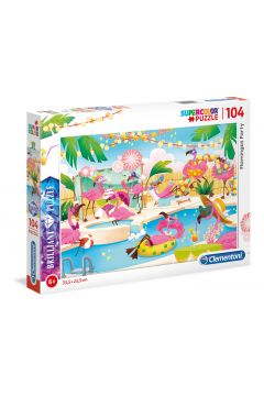 Puzzle 104 el. Brilliant Flamingos Party Clementoni