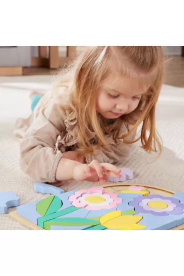 Fisher-Price. Drewniane puzzle kwiaty Mattel