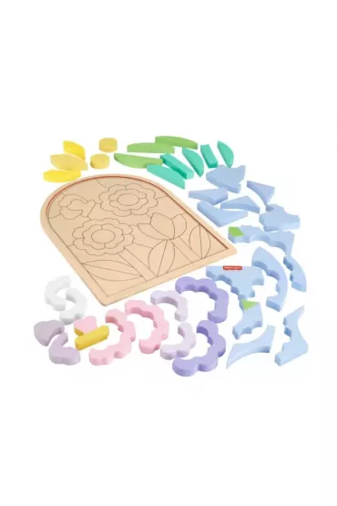 Fisher-Price. Drewniane puzzle kwiaty Mattel