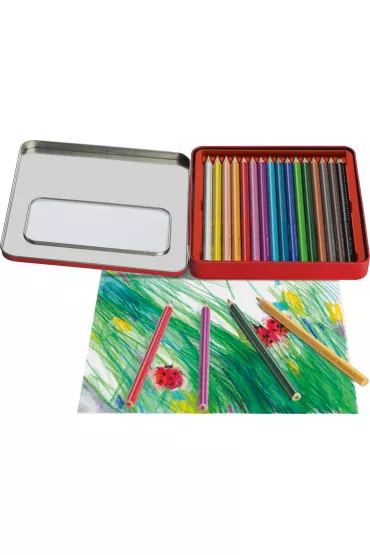 Faber-Castell Kredki jumbo grip tr�jk�tne opakowanie metalowe 16 szt.