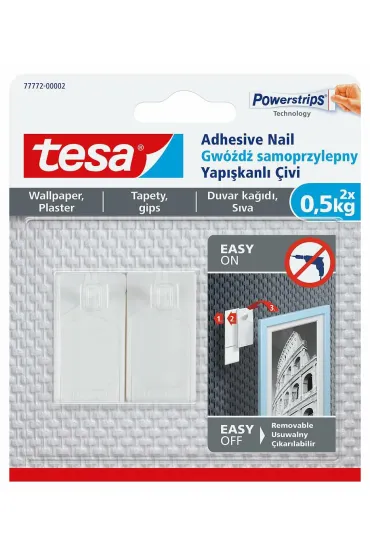 Tesa Gw�d� samoprzylepny bia�y do tapet 0,5kg 2 szt