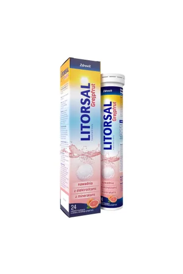 Zdrovit Litorsal Elektrolity suplement diety w postaci tabletek musuj�cych Grejpfrut 24 tab.
