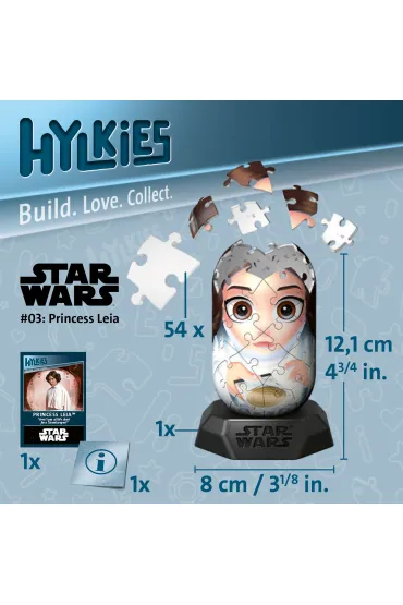 Puzzle 54 el. 3D Hylkies: Ksi�niczka Leia Ravensburger