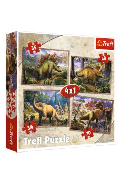 Puzzle 4w1 Dinozaury Trefl