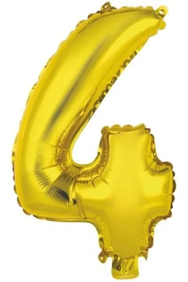 Amscan Balon foliowy mini cyfra 4 z�ota 32x40cm