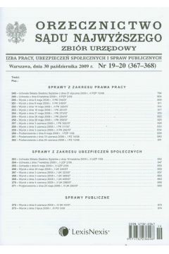Orzecznictwo S�du Najwy�szego IPiUS 19-20/2009