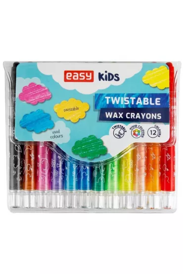 Easy Stationery Kredki �wiecowe wykr�cane 12 kolor�w