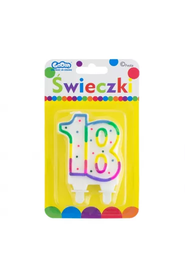 �wieczki �wieczka cyferka z kropeczkami 18