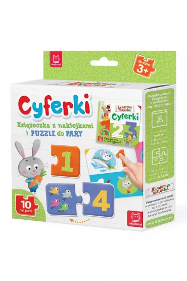 Cyferki. Ksi��eczka z naklejkami i puzzle do pary
