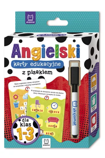 Angielski. Karty eduksacyjne z pisakiem dla klas 1-3