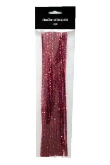 Galeria Hobby Druty chenille czerwony metallic 30cm