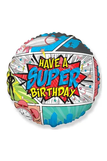 Flexmetal Balon foliowy Super Birthday 48cm