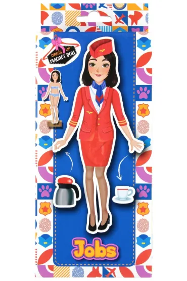 Puzzle Uk�adanka magnetyczna 40 element�w Ubieranka Lalka Praca JM-0052 Alba Moli