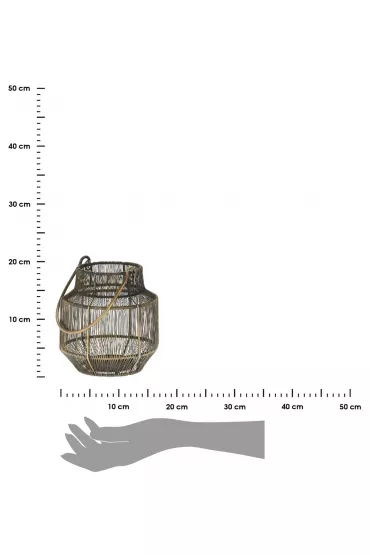 H&S Decoration Lampion druciany zoty z rczk 18 cm