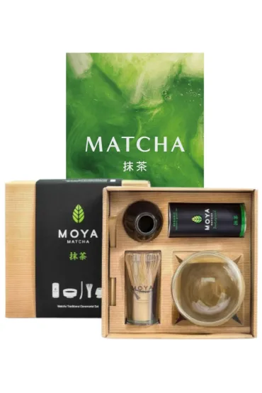 Pakiet: Matcha. Kuchnia, energia, harmonia, Zestaw ceremonialny do matchy ze szklan� czark�