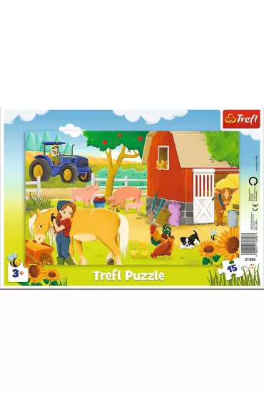 Puzzle ramkowe 15 el. Na farmie Trefl
