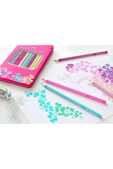 Faber-Castell Kredki o��wkowe Sparkle w metalowym opakowaniu 12 szt.
