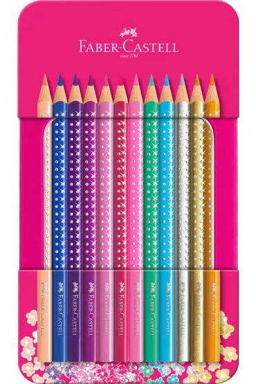 Faber-Castell Kredki o��wkowe Sparkle w metalowym opakowaniu 12 szt.