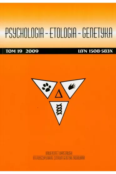 Psychologia etologia genetyka Tom 19 2009