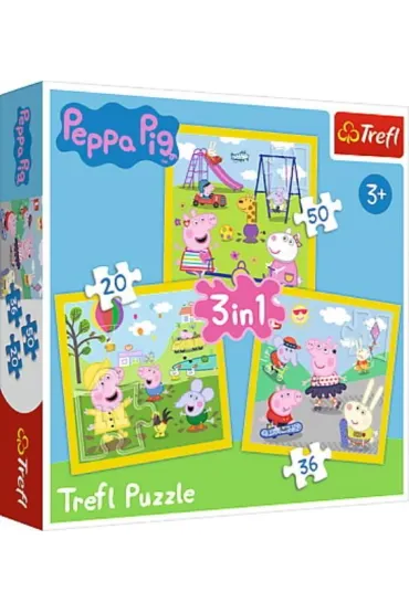 Puzzle 3w1 (20+36+50 el.) Weso�y dzie� Peppy. �winka Peppa Trefl