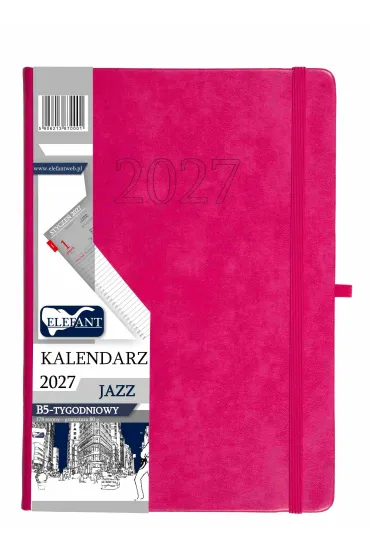 Kalendarz Jazz 2027 B5 tygodniowy r�owy