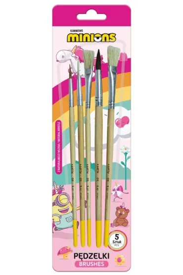 Beniamin p�dzelki z naturalnego w�osia Minionki 5 szt.