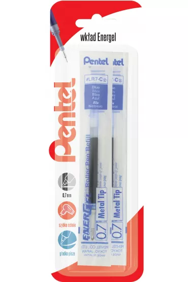 Pentel Wk�ad do pi�r kulkowych EnerGel LR7 niebieski 2 szt.