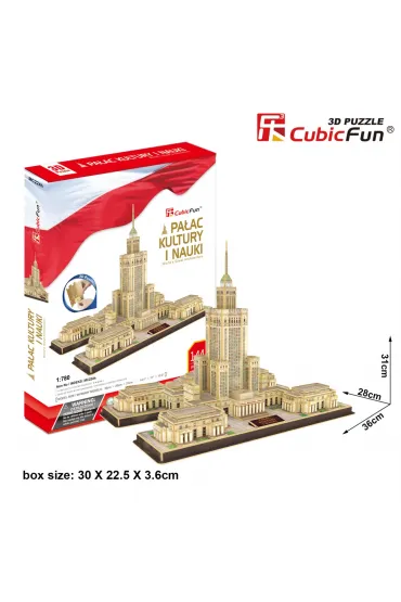 Puzzle 3D 144 el. Pa�ac Kultury i Nauki. Zestaw XL Cubic Fun