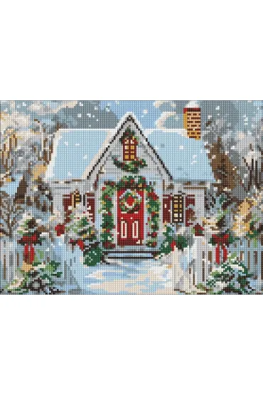 Ideyka Diamentowa mozaika - �wi�teczny dom 30x40cm