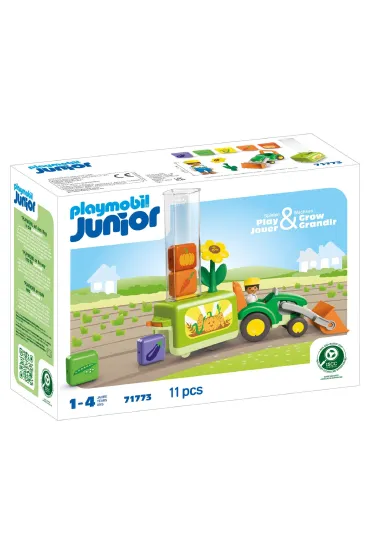 Playmobil JUNIOR: Traktor z siewnikiem 71773