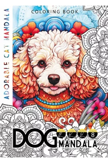 Kolorowanka A4 8 obrazk�w Dog mandala Psy