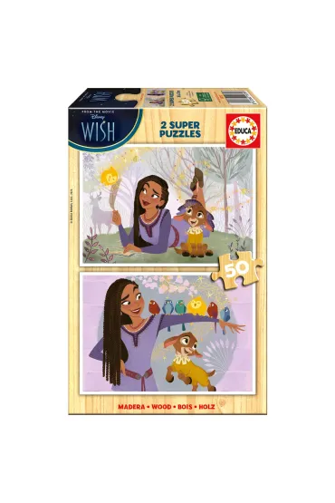 Puzzle drewniane 2x50 el. �yczenie Educa