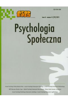 Psychologia spoeczna  Tom 6 numer 4/2011