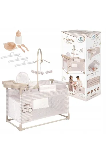 ��eczko dla lalek z krzese�kiem i szaf� 3w1 DeCuevas Toys