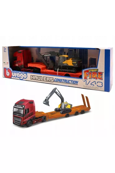 Bburago model haulers construction volvo fh16 globetrotter ec220e 1:43