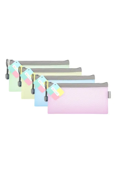 Biurfol Saszetka na zamek DL EVA pastel mix (10 szt)