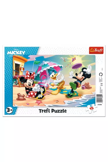Puzzle ramkowe 15 el. Zabawy na pla�y Disney Trefl
