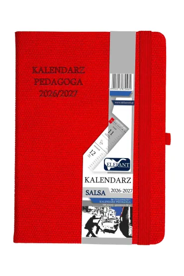Kalendarz nauczyciela 2026/27 B6 tyg. czerwony
