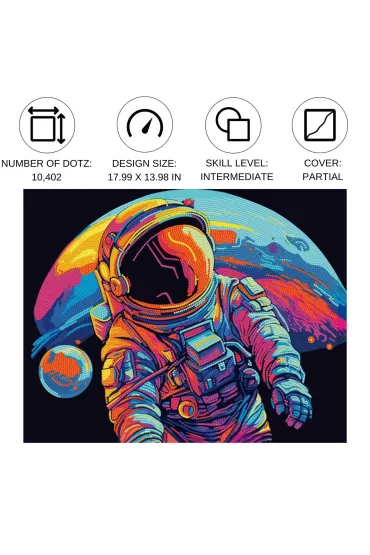 Diamond Dotz Haft diamentowy - Adults Flocked Neon Astronaut 35.5x45.7cm