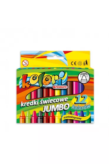 Penmate Kredki �wiecowe Jumbo 12 kolor�w