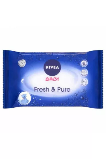 Nivea Chusteczki nawil�ane dla dzieci i niemowl�t Baby Fresh & Pure 63 szt. GRATIS