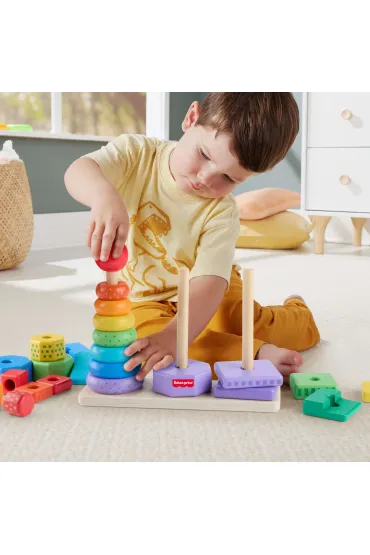 Fisher-Price. Drewniane piramidki Sorter kszta�t�w Mattel