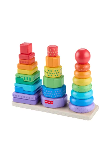 Fisher-Price. Drewniane piramidki Sorter kszta�t�w Mattel