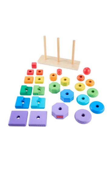 Fisher-Price. Drewniane piramidki Sorter kszta�t�w Mattel