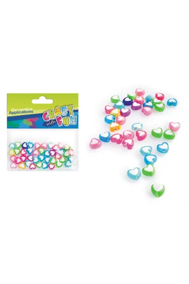 Craft with Fun Ozdoba dekoracyjna koraliki Serce 50 szt.