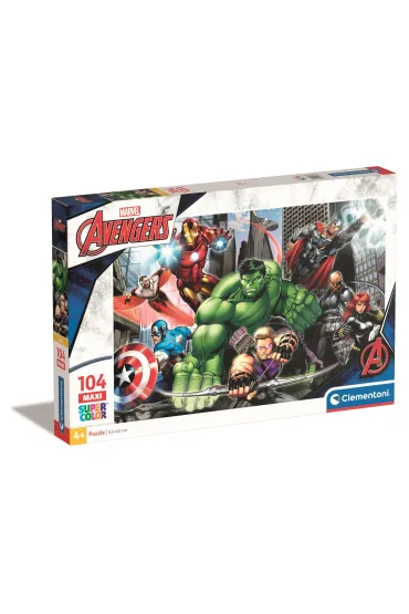 Puzzle 104 el. Maxi SuperColor. Avengers. Gotowi do lotu Clementoni