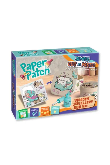Zestaw kreatywny Strigo do Decoupage Paper Patch drewniana szkatu�ka z kotkiem