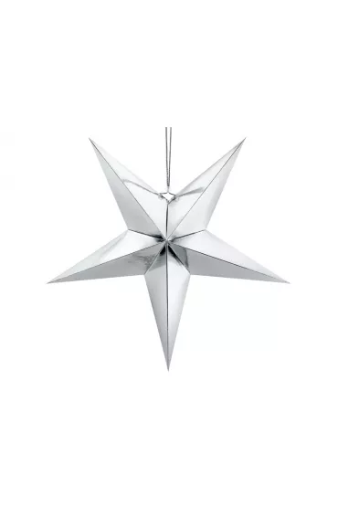 PartyDeco Gwiazda papierowa srebrna 70 cm
