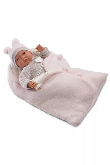 Lalka bobas w r�owym beciku 42cm Llorens
